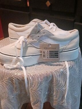 Superga White Platform Sneakers